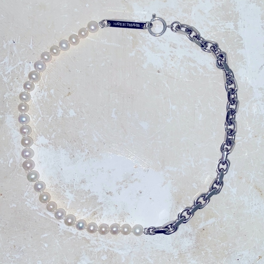 mcmlxxx 1/1 Pearl / Silver Designer Choker Necklace NWT UNI​​​​